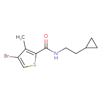 Chemical structure of 4-bromo-N-(2-cyclopropylethyl)-3-methylthiophene-2-carboxamide - CSSB01992601992