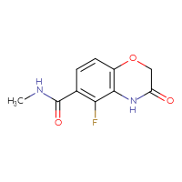 Chemical structure of 5-fluoro-N-methyl-3-oxo-3,4-dihydro-2H-1,4-benzoxazine-6-carboxamide - CSSB15027971155