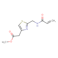 Chemical structure of methyl 2-{2-[(prop-2-enamido)methyl]-1,3-thiazol-4-yl}acetate - CSSB02414839829