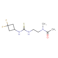 Chemical structure of N-(2-{[(3,3-difluorocyclobutyl)carbamothioyl]amino}ethyl)-N-methylacetamide - CSSB21432516879