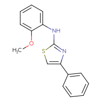 Chemical structure of N-(2-methoxyphenyl)-4-phenyl-1,3-thiazol-2-amine - CSSB00121731348