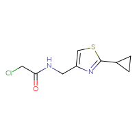 Chemical structure of 2-chloro-N-[(2-cyclopropyl-1,3-thiazol-4-yl)methyl]acetamide - CSSB00024234616
