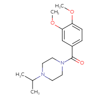 Chemical structure of 1-(3,4-dimethoxybenzoyl)-4-(propan-2-yl)piperazine - CSSB00046960484