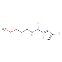 Chemical structure of 4-chloro-N-(3-methoxypropyl)thiophene-2-carboxamide - CSSB01991488864