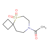 Chemical structure of 8-acetyl-5λ⁶-thia-8-azaspiro[3.6]decane-5,5-dione - CSSB01992368466