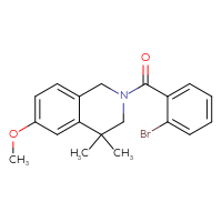 Chemical structure of 2-(2-bromobenzoyl)-6-methoxy-4,4-dimethyl-1,2,3,4-tetrahydroisoquinoline - CSSB15705600430