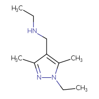 Chemical structure of ethyl[(1-ethyl-3,5-dimethyl-1H-pyrazol-4-yl)methyl]amine - CSSB00011329995