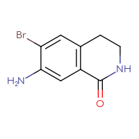 Chemical structure of 7-amino-6-bromo-1,2,3,4-tetrahydroisoquinolin-1-one - CSSB00132301950