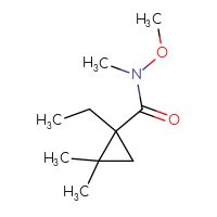 Chemical structure of 1-ethyl-N-methoxy-N,2,2-trimethylcyclopropane-1-carboxamide - CSSB14969185296