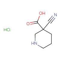 Chemical structure of 3-cyanopiperidine-3-carboxylic acid hydrochloride - CSSB00009863112