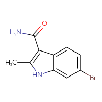Chemical structure of 6-bromo-2-methyl-1H-indole-3-carboxamide - CSSB03220085800