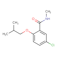 Chemical structure of 5-chloro-N-methyl-2-(2-methylpropoxy)benzamide - CSSB00941515418