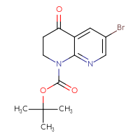 Chemical structure of tert-butyl 6-bromo-4-oxo-1,2,3,4-tetrahydro-1,8-naphthyridine-1-carboxylate - CSSB00160480759