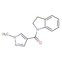Chemical structure of 1-(1-methyl-1H-pyrazole-4-carbonyl)-2,3-dihydro-1H-indole - CSSB00046191720