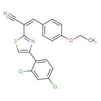 Chemical structure of (2Z)-2-[4-(2,4-dichlorophenyl)-1,3-thiazol-2-yl]-3-(4-ethoxyphenyl)prop-2-enenitrile - CSSB00132396117