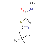 Chemical structure of 2-(2,2-dimethylpropyl)-N-methyl-1,3-thiazole-5-carboxamide - CSSB01991376060