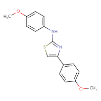 Chemical structure of N,4-bis(4-methoxyphenyl)-1,3-thiazol-2-amine - CSSB00160271522