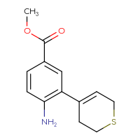 Chemical structure of methyl 4-amino-3-(3,6-dihydro-2H-thiopyran-4-yl)benzoate - CSSB06584049927