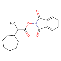 Chemical structure of 1,3-dioxo-2,3-dihydro-1H-isoindol-2-yl 2-cycloheptylpropanoate - CSSB06258920953