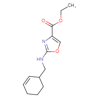 Chemical structure of ethyl 2-{[(cyclohex-2-en-1-yl)methyl]amino}-1,3-oxazole-4-carboxylate - CSSB02173948493
