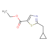Chemical structure of ethyl 2-(cyclopropylmethyl)-1,3-thiazole-5-carboxylate - CSSB00103306089