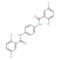 Chemical structure of 2,5-dichloro-N-[4-(2,5-dichlorobenzamido)phenyl]benzamide - CSSB00102519031