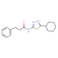 Chemical structure of N-(5-cyclohexyl-1,3,4-thiadiazol-2-yl)-3-phenylpropanamide - CSSB00104754850