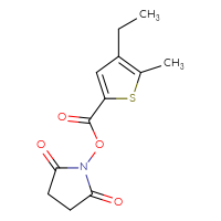 Chemical structure of 2,5-dioxopyrrolidin-1-yl 4-ethyl-5-methylthiophene-2-carboxylate - CSSB20269714053