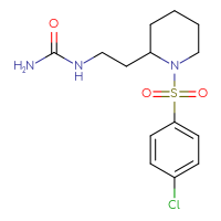 Chemical structure of {2-[1-(4-chlorobenzenesulfonyl)piperidin-2-yl]ethyl}urea - CSSB01082760321