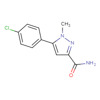 Chemical structure of 5-(4-chlorophenyl)-1-methyl-1H-pyrazole-3-carboxamide - CSSB00938806161