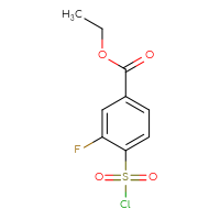 Chemical structure of ethyl 4-(chlorosulfonyl)-3-fluorobenzoate - CSSB00020588563
