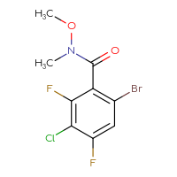 Chemical structure of 6-bromo-3-chloro-2,4-difluoro-N-methoxy-N-methylbenzamide - CSSB21151594464