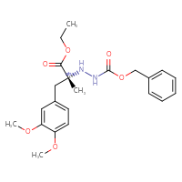 Chemical structure of ethyl (2R)-2-({[(benzyloxy)carbonyl]amino}amino)-3-(3,4-dimethoxyphenyl)-2-methylpropanoate - CSSB20959045854