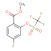 Chemical structure of methyl 4-fluoro-2-(trifluoromethanesulfonyloxy)benzoate - CSSB21011814505