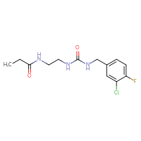 Chemical structure of N-[2-({[(3-chloro-4-fluorophenyl)methyl]carbamoyl}amino)ethyl]propanamide - CSSB01071067480