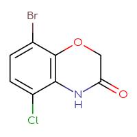 Chemical structure of 8-bromo-5-chloro-3,4-dihydro-2H-1,4-benzoxazin-3-one - CSSB14863684287