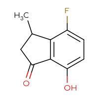 Chemical structure of 4-fluoro-7-hydroxy-3-methyl-2,3-dihydro-1H-inden-1-one - CSSB00000018870