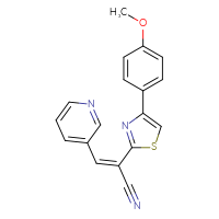 Chemical structure of (2Z)-2-[4-(4-methoxyphenyl)-1,3-thiazol-2-yl]-3-(pyridin-3-yl)prop-2-enenitrile - CSSB00132648802