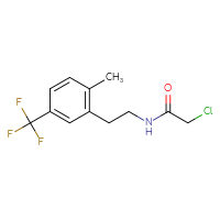 Chemical structure of 2-chloro-N-{2-[2-methyl-5-(trifluoromethyl)phenyl]ethyl}acetamide - CSSB21332080760