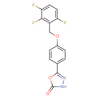 Chemical structure of 5-{4-[(2,3,6-trifluorophenyl)methoxy]phenyl}-2,3-dihydro-1,3,4-oxadiazol-2-one - CSSB06430523519