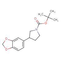 Chemical structure of tert-butyl 3-(2H-1,3-benzodioxol-5-yl)pyrrolidine-1-carboxylate - CSSB00010484138