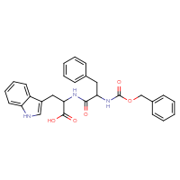 Chemical structure of 2-(2-{[(benzyloxy)carbonyl]amino}-3-phenylpropanamido)-3-(1H-indol-3-yl)propanoic acid - CSSB00020658403