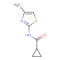 Chemical structure of N-(4-methyl-1,3-thiazol-2-yl)cyclopropanecarboxamide - CSSB00000155567