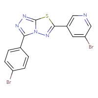 Chemical structure of 3-bromo-5-[3-(4-bromophenyl)-[1,2,4]triazolo[3,4-b][1,3,4]thiadiazol-6-yl]pyridine - CSSB00121606554