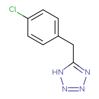 Chemical structure of 5-[(4-chlorophenyl)methyl]-1H-1,2,3,4-tetrazole - CSSB00011219034