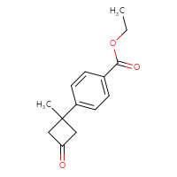 Chemical structure of ethyl 4-(1-methyl-3-oxocyclobutyl)benzoate - CSSB06844614306