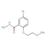 Chemical structure of 5-bromo-2-(2-methoxyethoxy)-N-methylbenzamide - CSSB00043827931