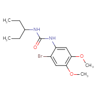 Chemical structure of 1-(2-bromo-4,5-dimethoxyphenyl)-3-(pentan-3-yl)urea - CSSB02043078281