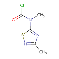 Chemical structure of N-methyl-N-(3-methyl-1,2,4-thiadiazol-5-yl)carbamoyl chloride - CSSB14959847638
