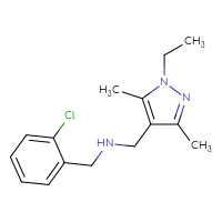 Chemical structure of [(2-chlorophenyl)methyl][(1-ethyl-3,5-dimethyl-1H-pyrazol-4-yl)methyl]amine - CSSB00051596095